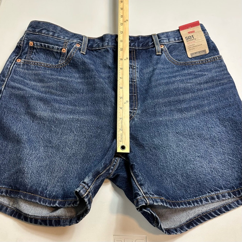 Levi's Mid Wash Blue Jean Shorts - Picture 9 of 14